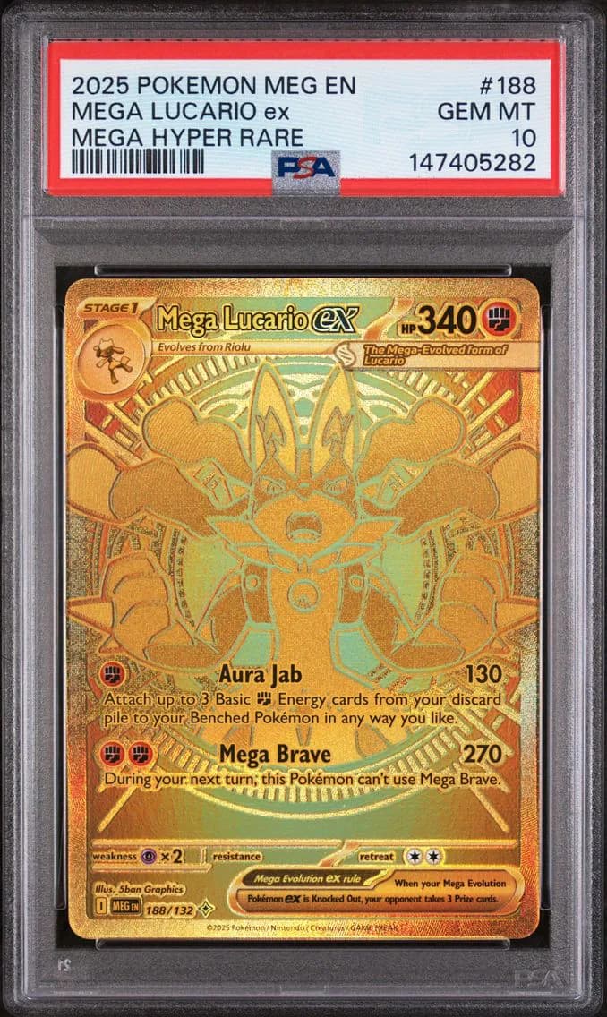Mega Lucario EX, Mega Evolution, PSA 10