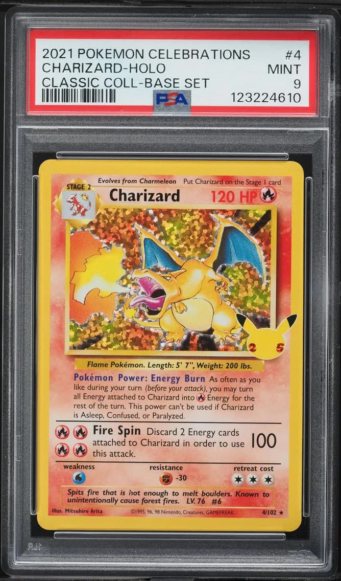Charizard-Holo, Celebrations Classic Collection, PSA 9