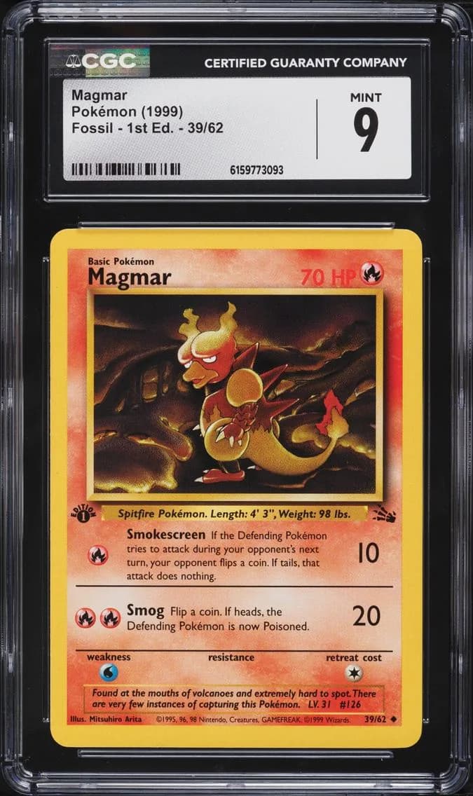 Magmar, Fossil - 1st Edition, CGC 9