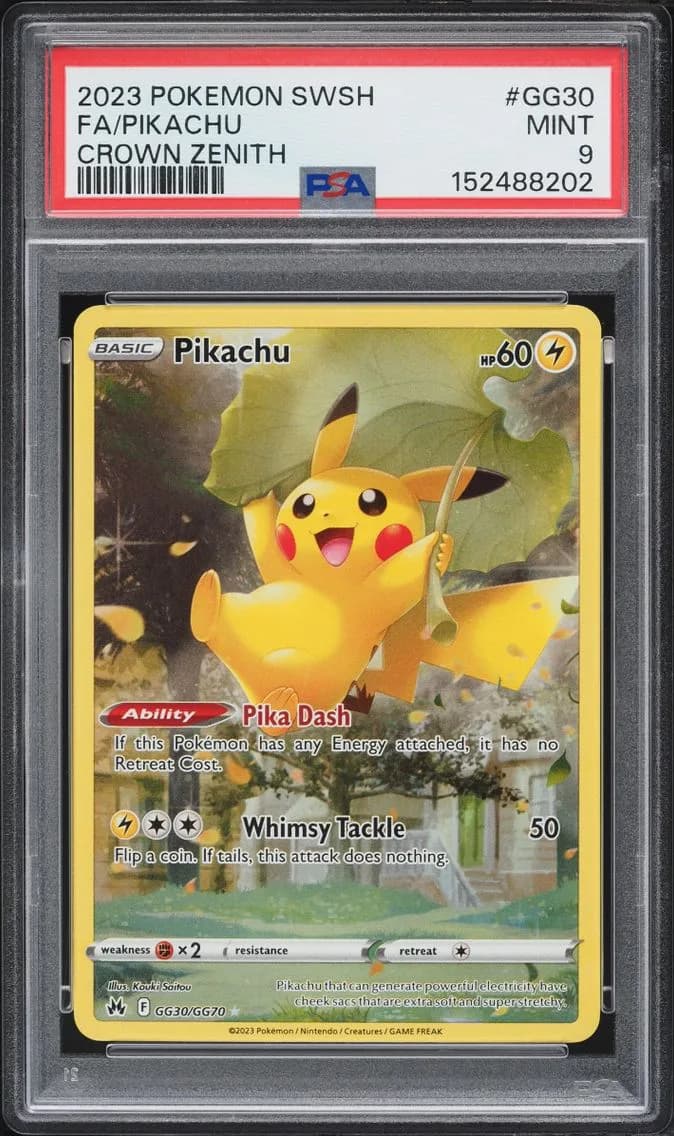 Pikachu, Sword and Shield Crown Zenith, PSA 9
