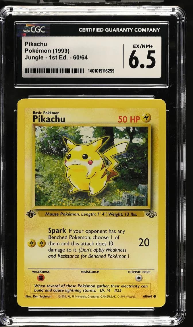 Pikachu, Jungle - 1st Edition, CGC 6.5