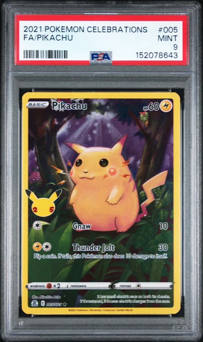 Pikachu, Celebrations, PSA 9