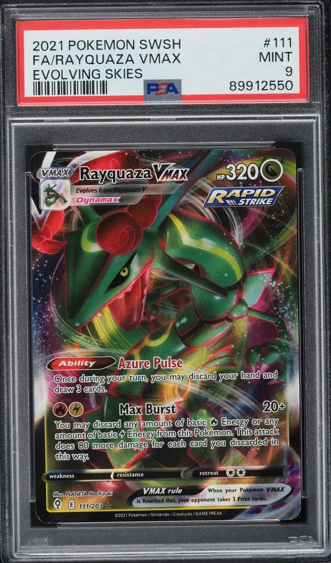 Rayquaza VMAX, Sword & Shield Evolving Skies, PSA 9