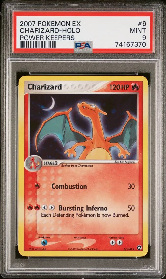Charizard-Holo, EX Power Keepers, PSA 9