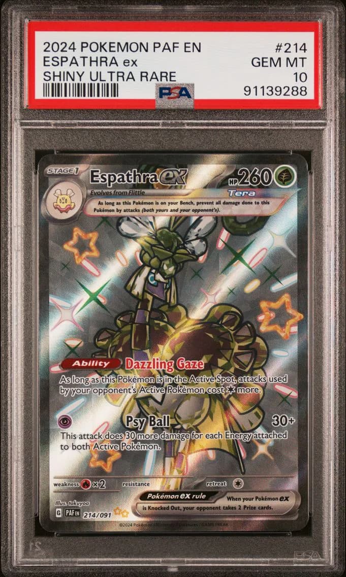 Espathra EX, Paldean Fates, PSA 10