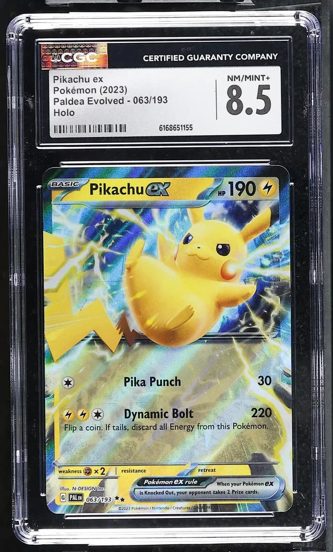 Pikachu ex, Paldea Evolved, CGC 8.5