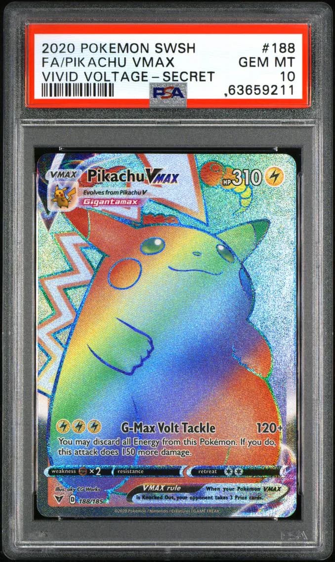 Pikachu VMAX, Sword & Shield Vivid Voltage, PSA 10