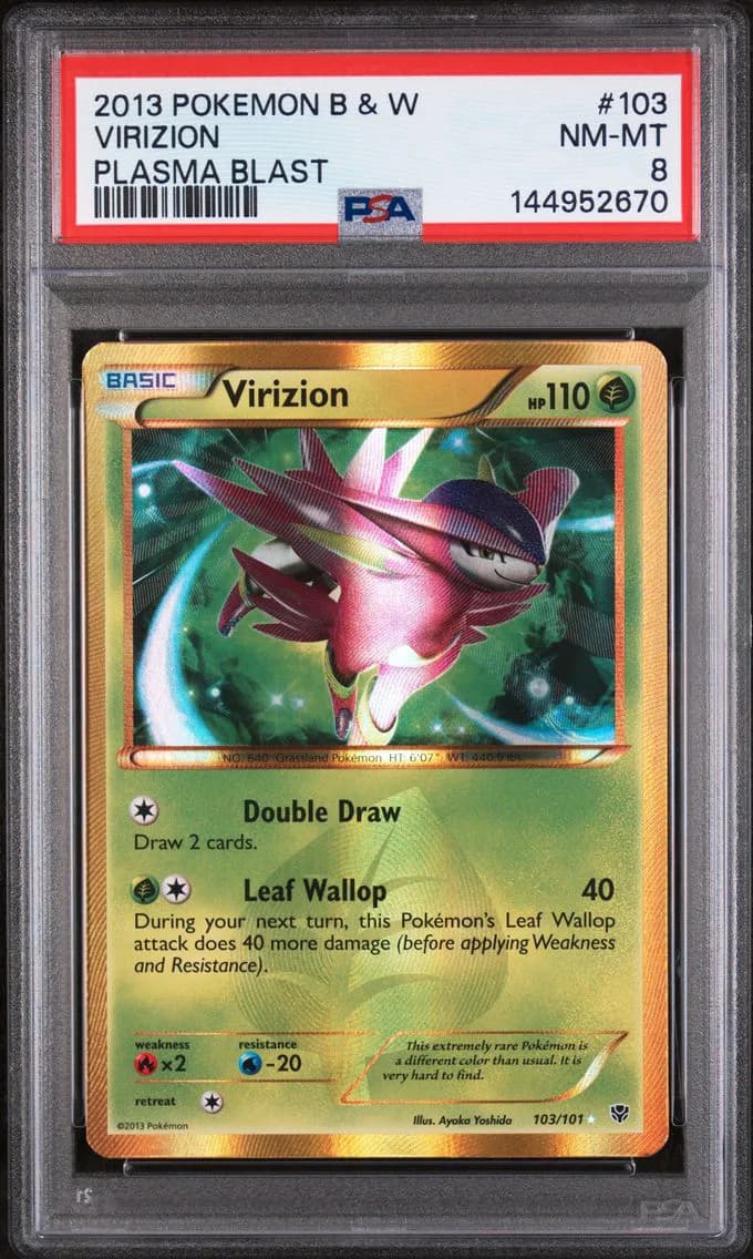 Virizion, Black & White Plasma Blast, PSA 8