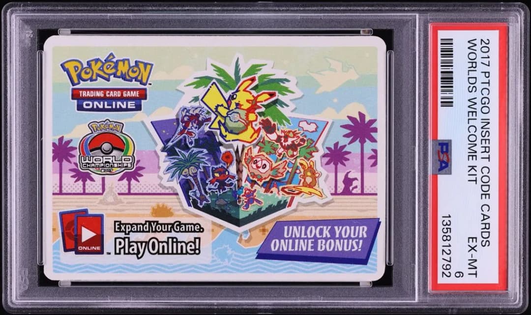 2017 World Championships Welcome Kit, TCG Online Insert Code Cards, PSA 6