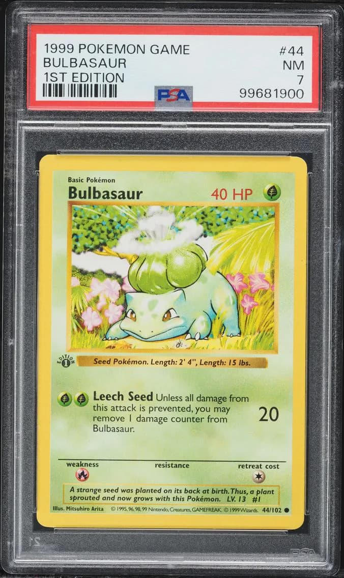 Bulbasaur 1st Edition, Game, PSA 7