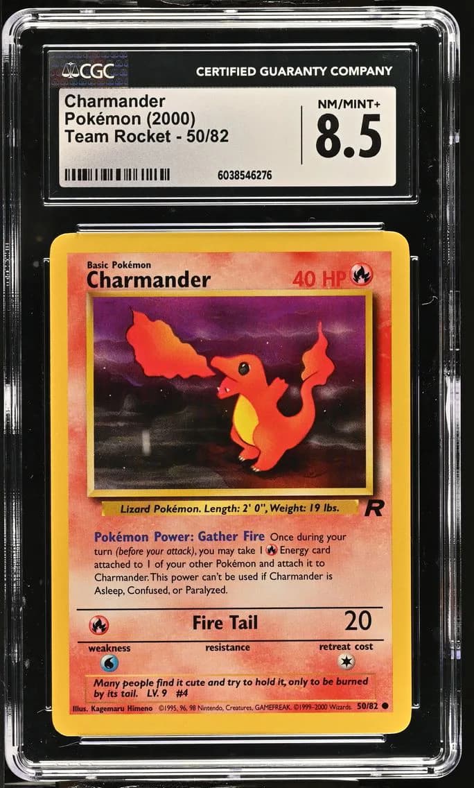 Charmander, Team Rocket - Unlimited, CGC 8.5