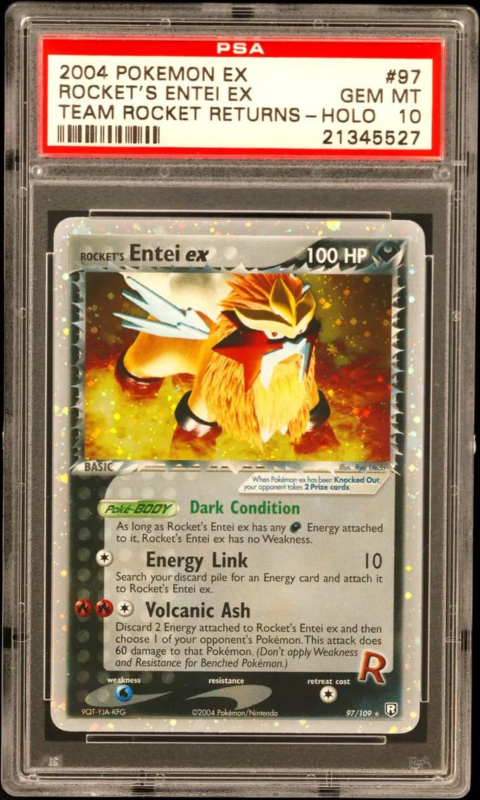 Rocket's Entei EX-Holo, EX Team Rocket Returns, PSA 10