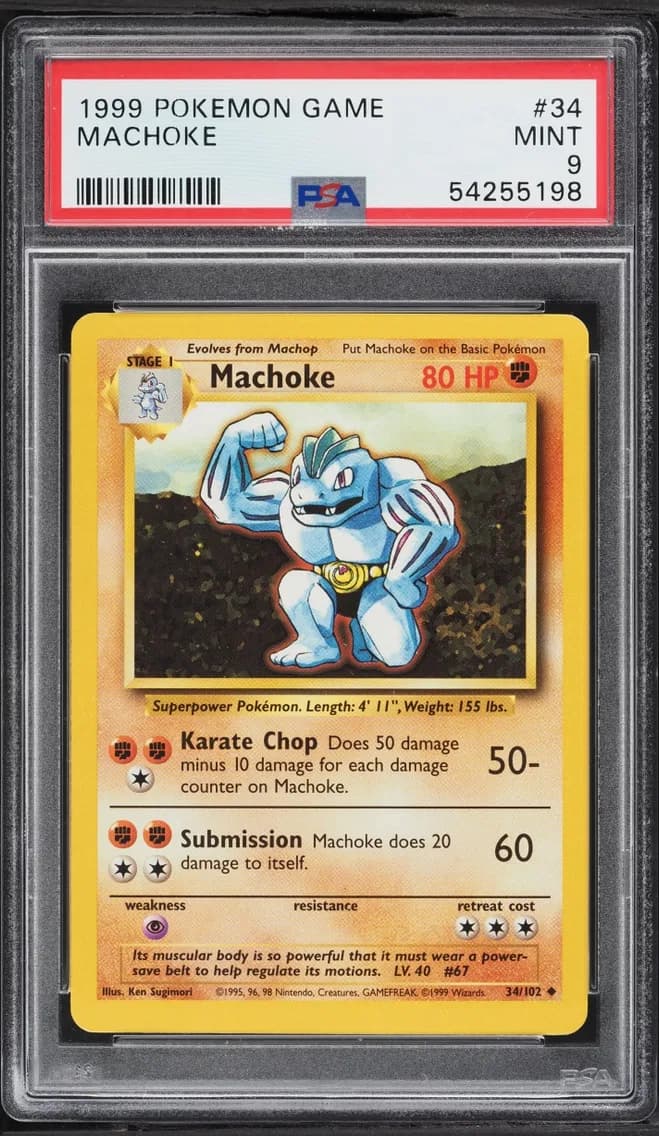 Base Set Machoke MINT, Game, PSA 9
