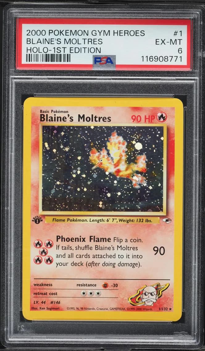 Blaine's Moltres, Gym Heroes, PSA 6