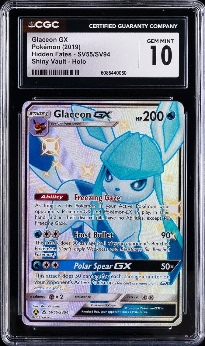 Glaceon GX, Hidden Fates, CGC 10