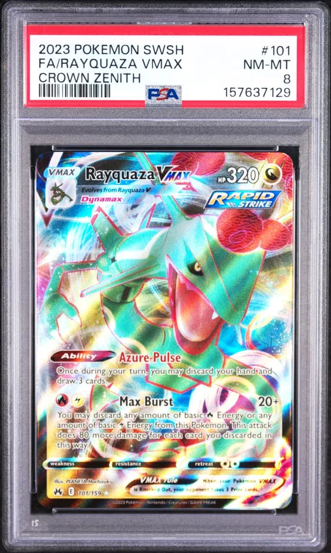 Rayquaza VMAX, Sword and Shield Crown Zenith, PSA 8