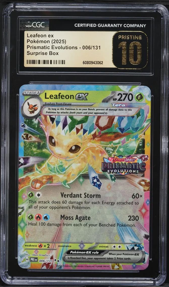 Leafeon EX, Prismatic Evolutions, CGC 10