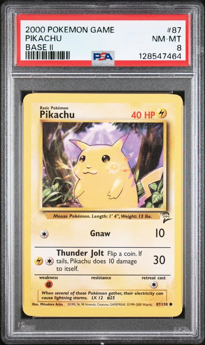 Pikachu, Game Base II, PSA 8