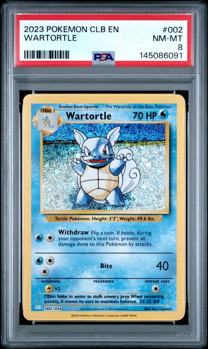 Wartortle, Clb-Trading Card Game Classic Blastoise & Suicune EX Deck, PSA 8