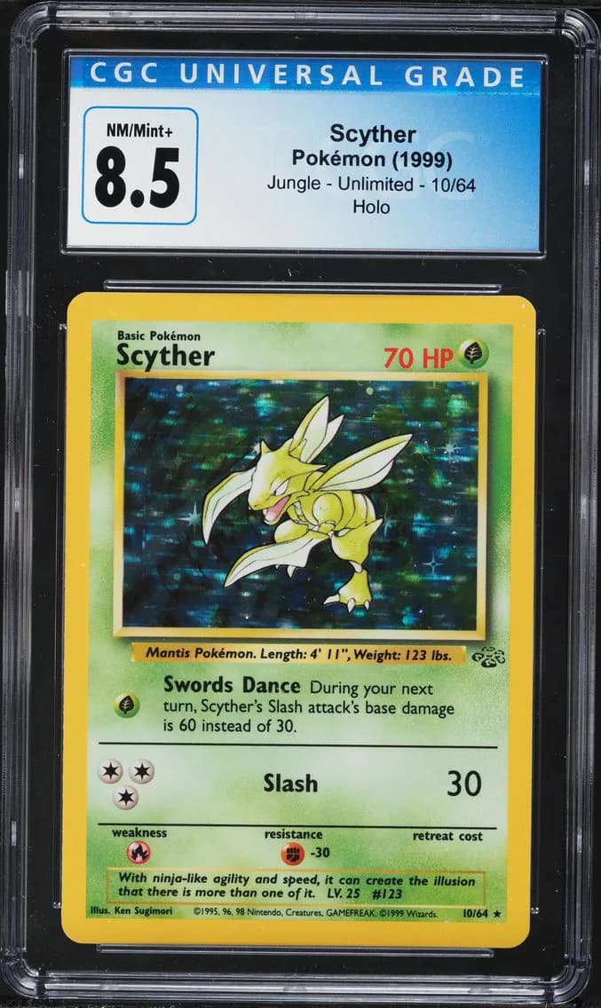 Scyther-Holo, Jungle - Unlimited, CGC 8.5