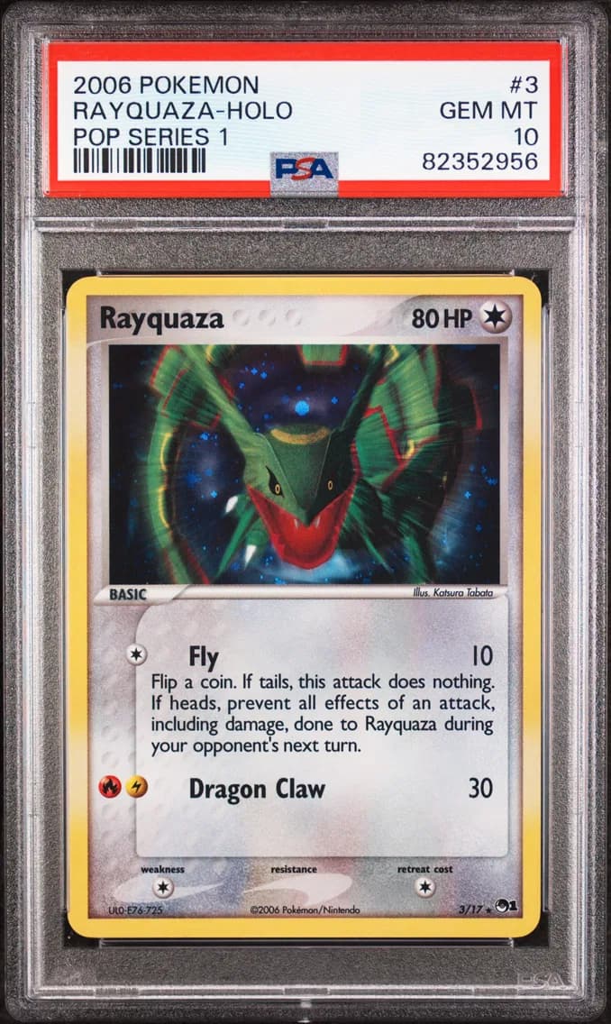 Rayquaza-Holo, Pop Series 1, PSA 10