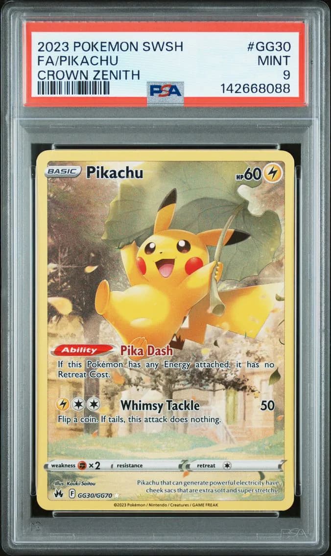 Pikachu, Sword and Shield Crown Zenith, PSA 9