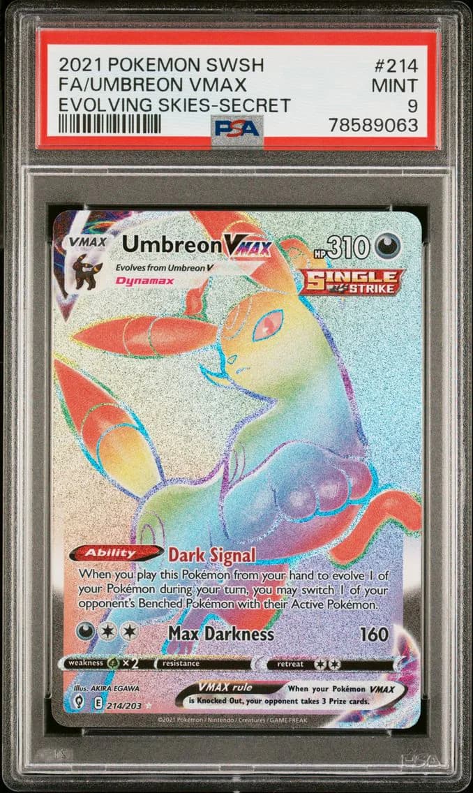 Umbreon VMAX, Sword & Shield Evolving Skies, PSA 9