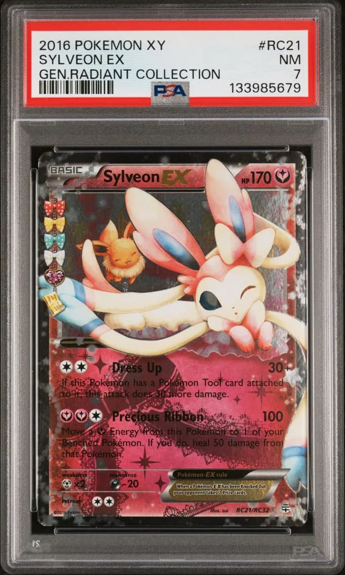 Sylveon EX, XY Generations Radiant Collection, PSA 7