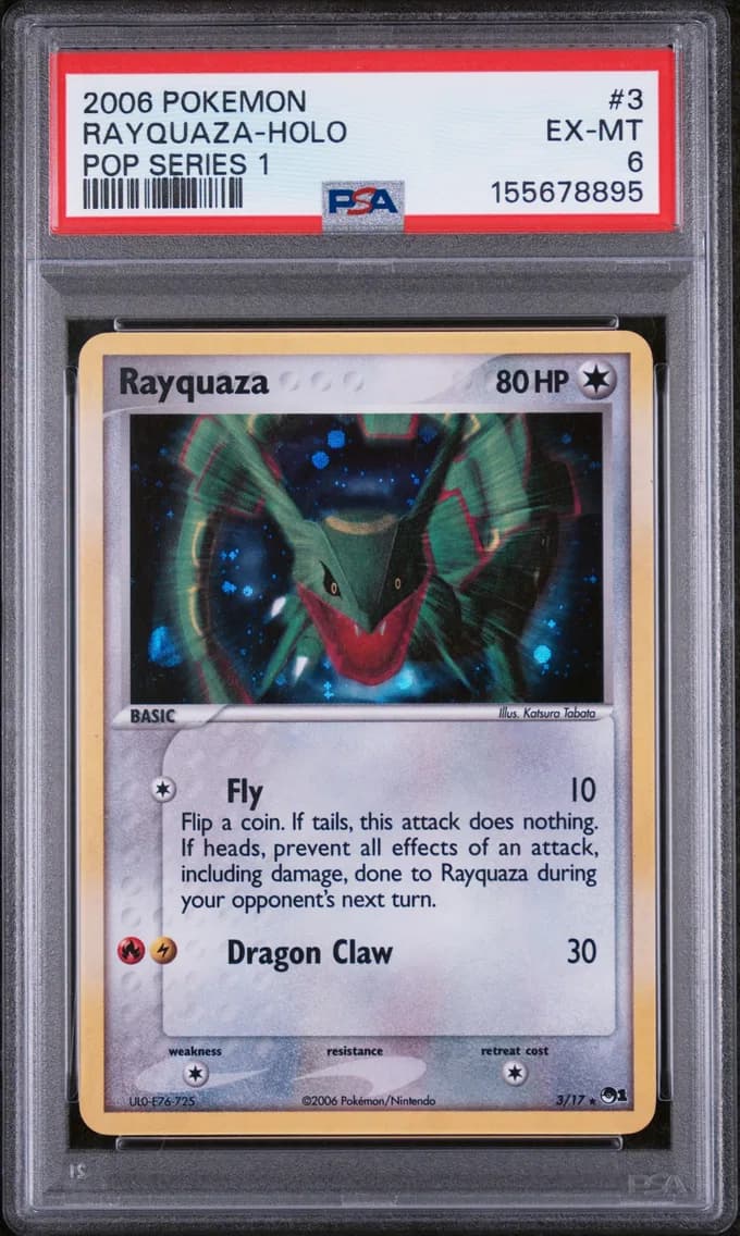 Rayquaza-Holo, Pop Series 1, PSA 6