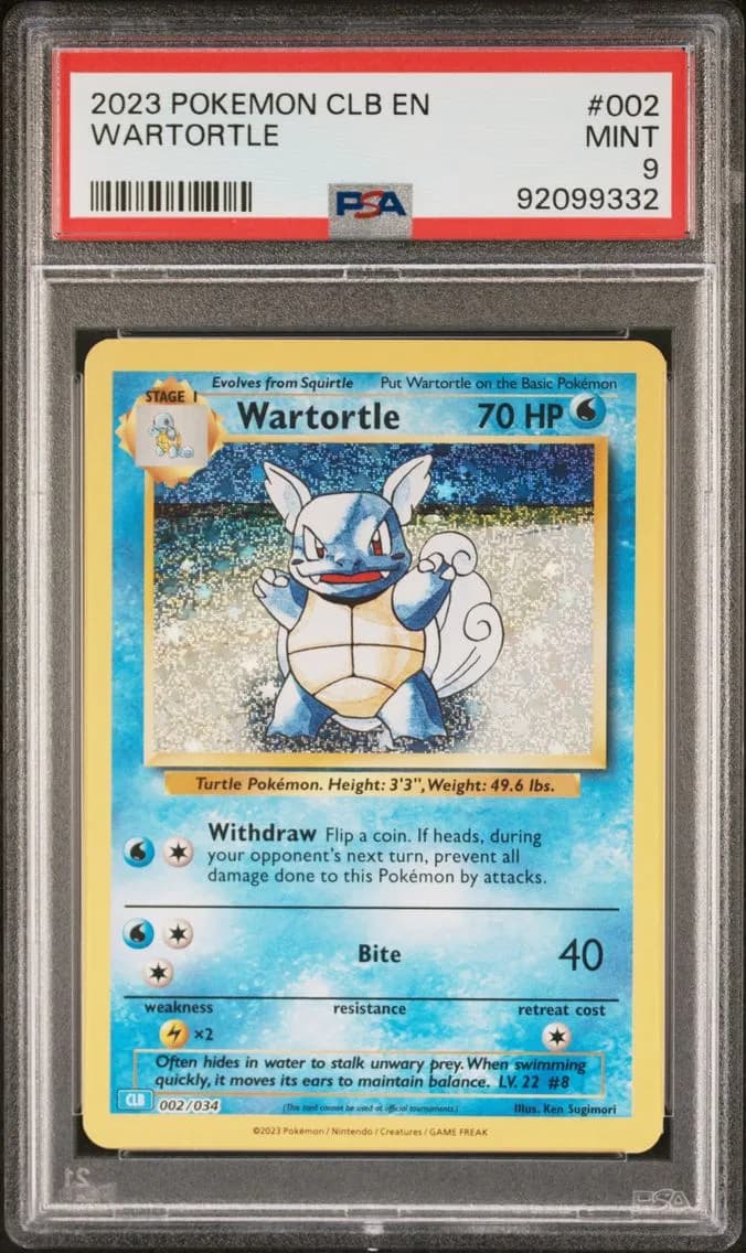 Wartortle, Clb-Trading Card Game Classic Blastoise & Suicune EX Deck, PSA 9