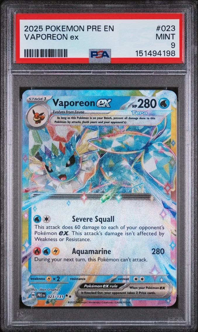 Vaporeon EX, Prismatic Evolutions, PSA 9