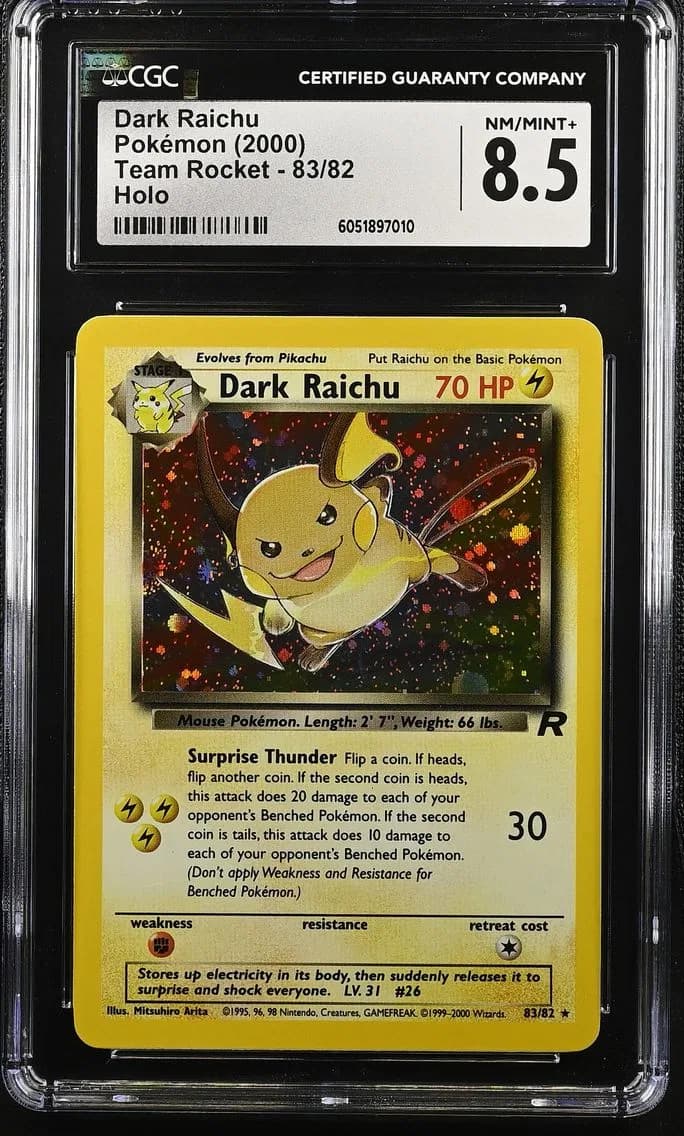 Dark Raichu, Team Rocket - Unlimited, CGC 8.5