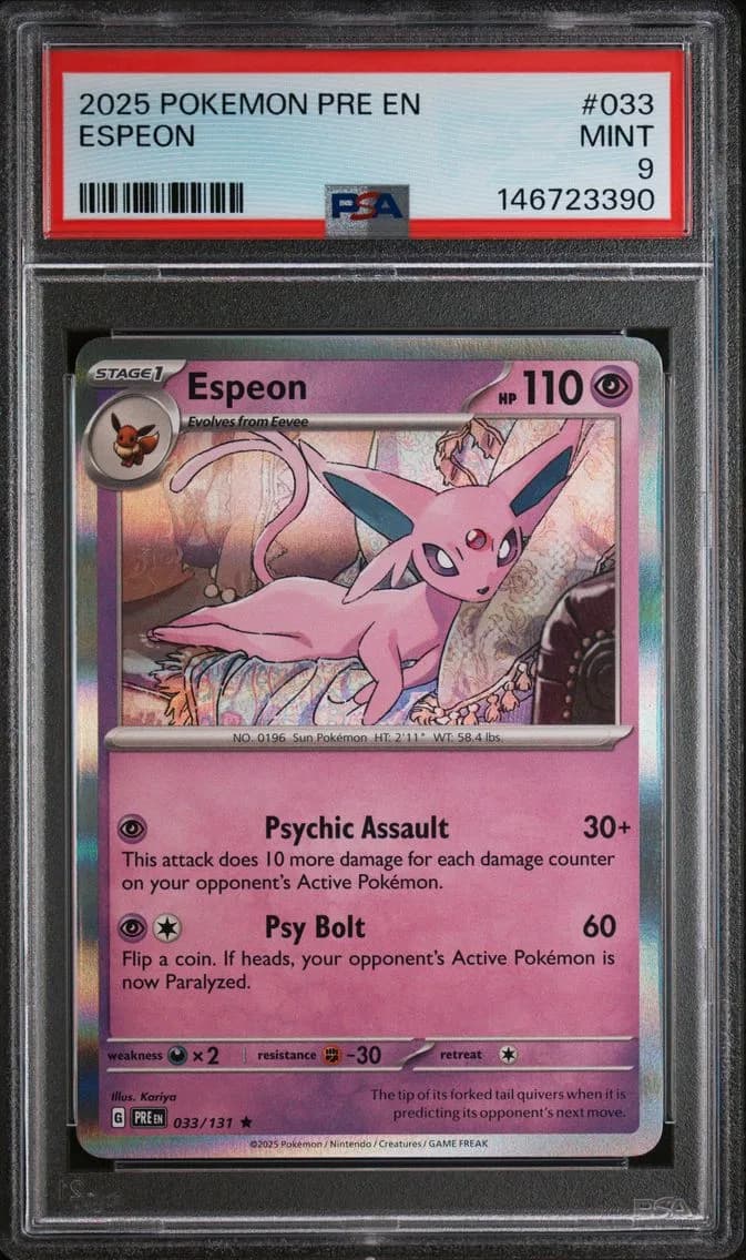 Espeon, Prismatic Evolutions, PSA 9