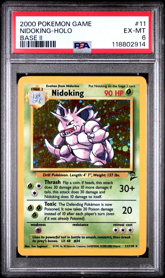 Nidoking-Holo, Game Base II, PSA 6