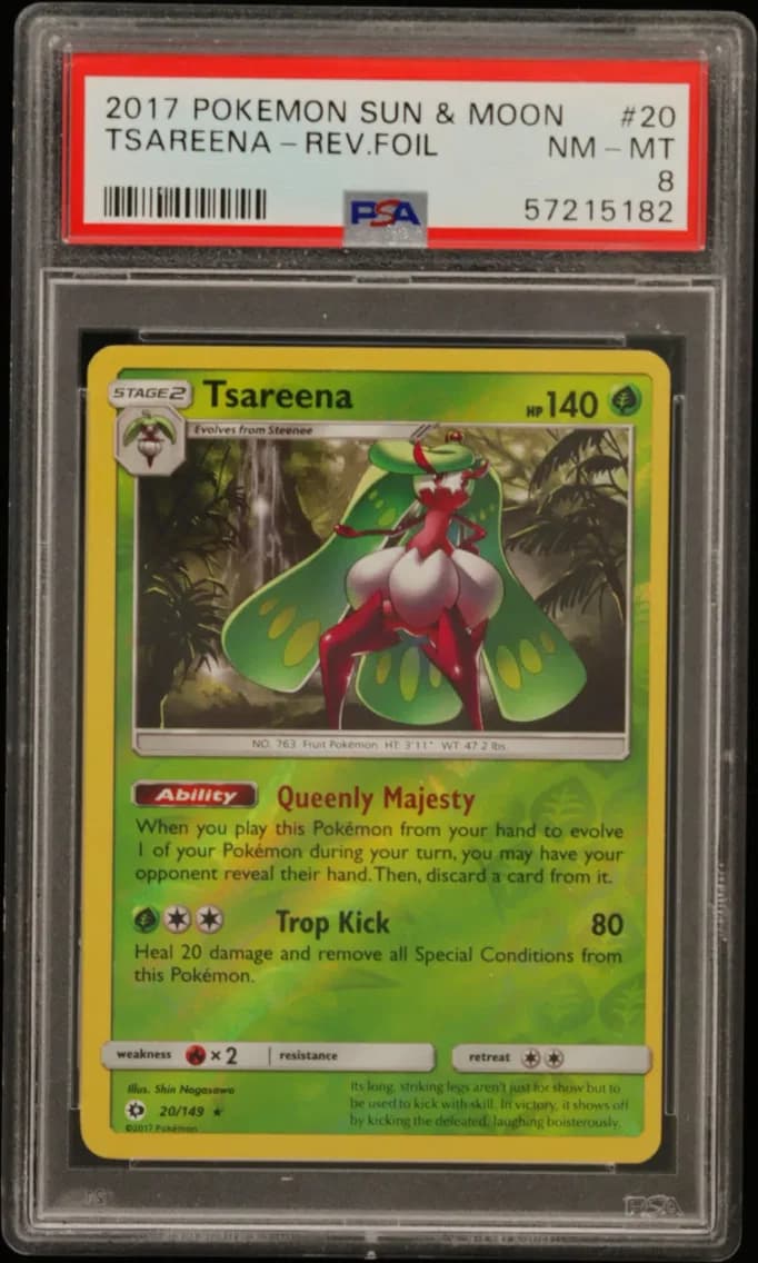 Tsareena-Reverse Foil, Sun & Moon, PSA 8