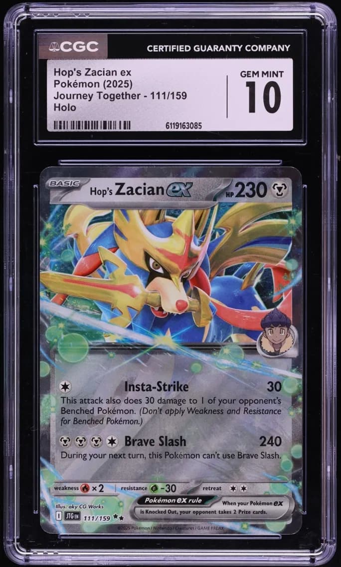 Hop's Zacian Ex, Journey Together, CGC 10