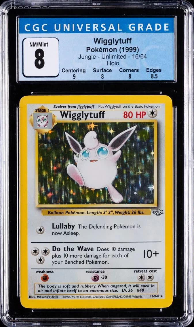 Wigglytuff-Holo, Jungle - Unlimited, CGC 8