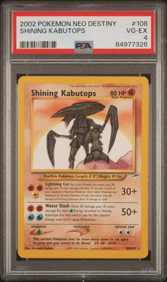 Shining Kabutops, Neo Destiny, PSA 4