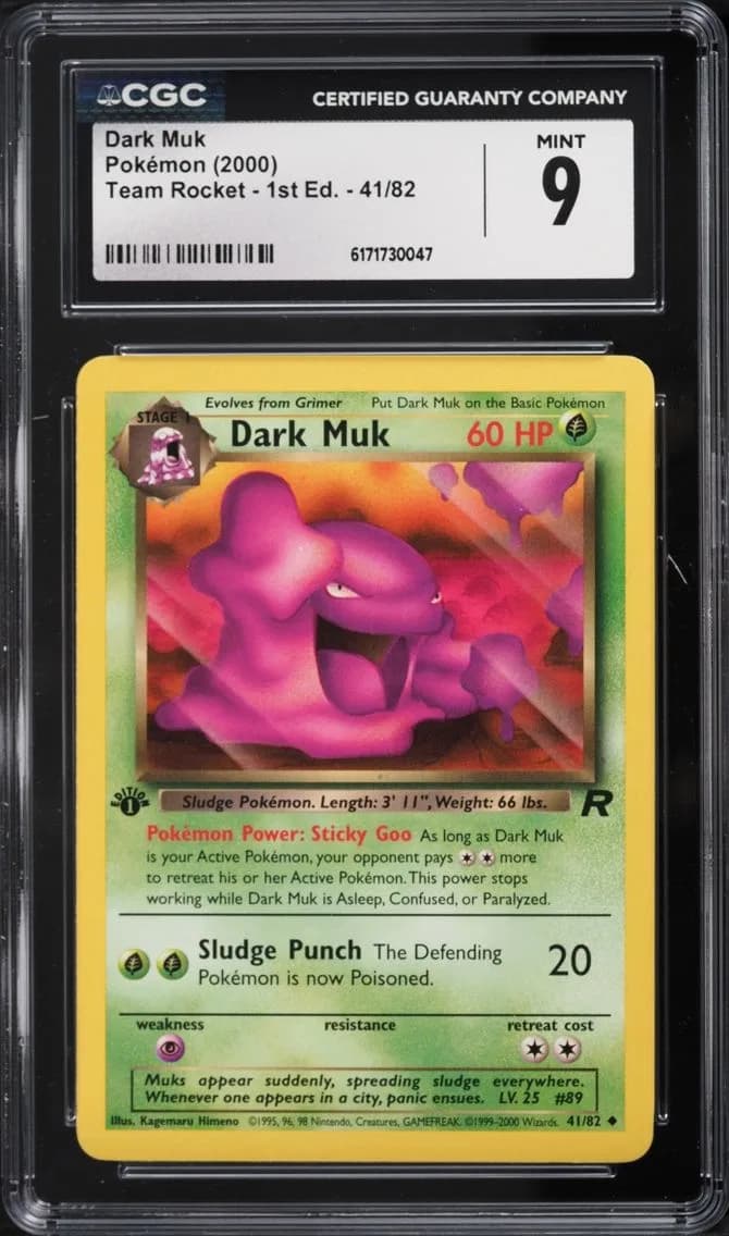 Dark Muk, Team Rocket - 1st Edition, CGC 9
