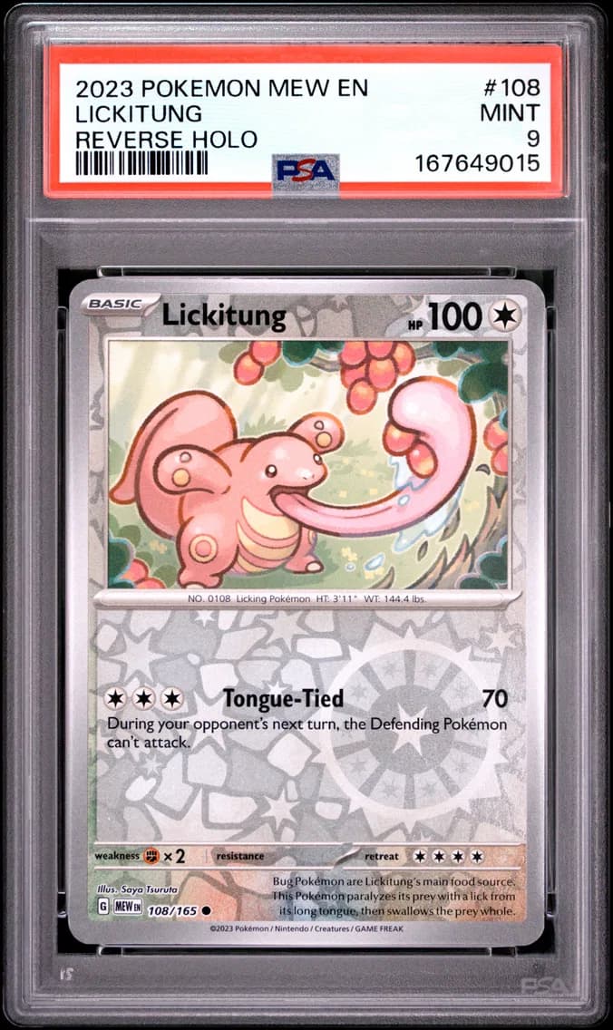 Lickitung Reverse Holo, 151, PSA 9