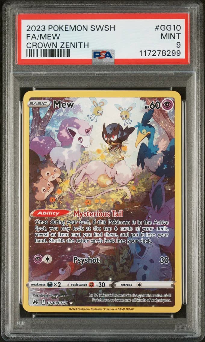 Mew, Sword and Shield Crown Zenith, PSA 9