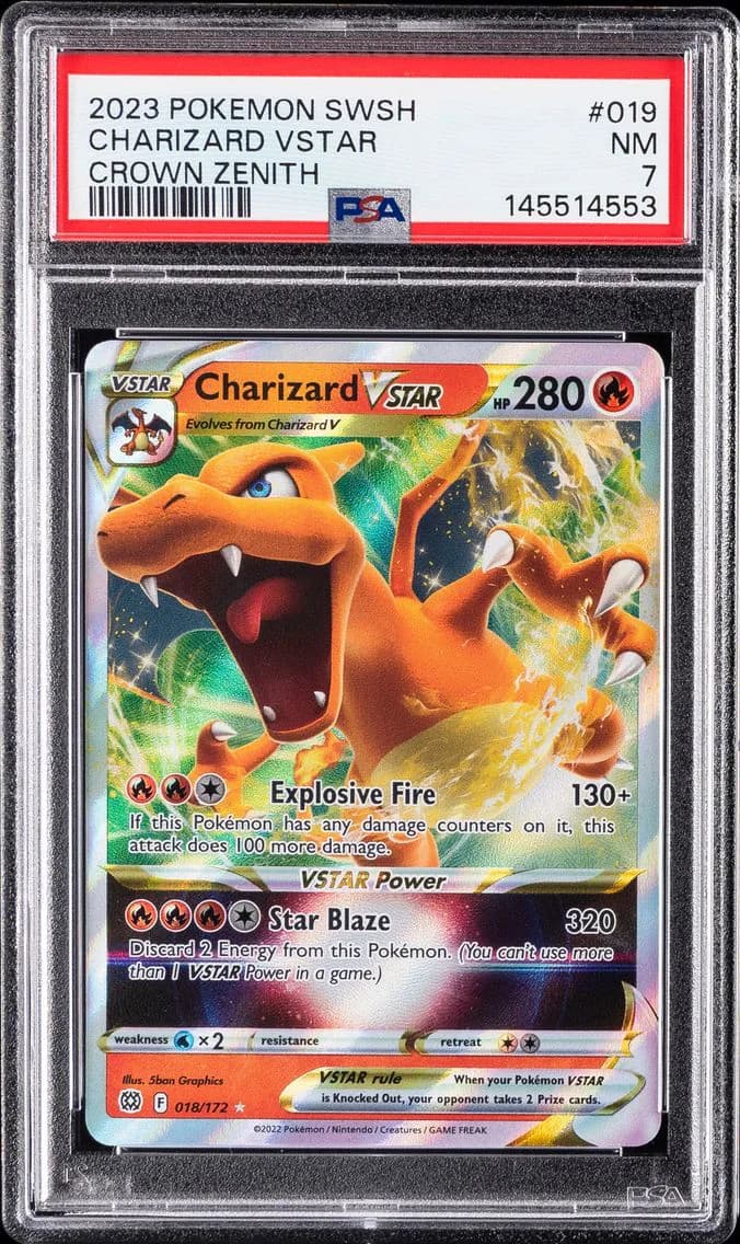 Charizard VSTAR, Sword and Shield Crown Zenith, PSA 7
