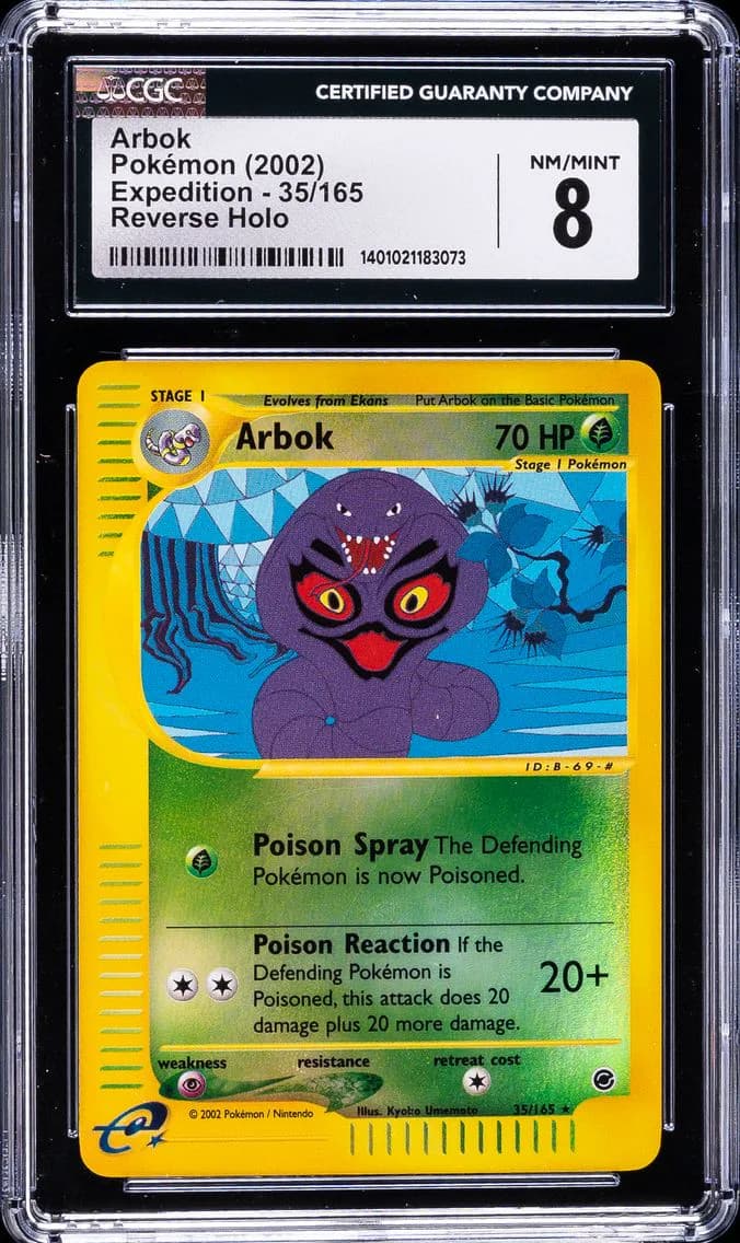 Arbok-Reverse Foil, Expedition, CGC 8
