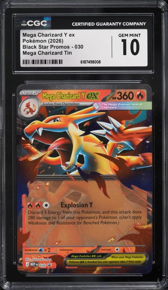 Mega Charizard Y ex, Black Star Promos - Mega Evolution MEP EN, CGC 10