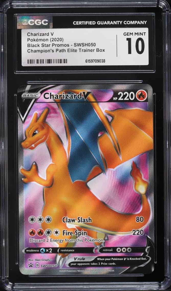 Charizard V, Black Star Promos - Sword & Shield, CGC 10