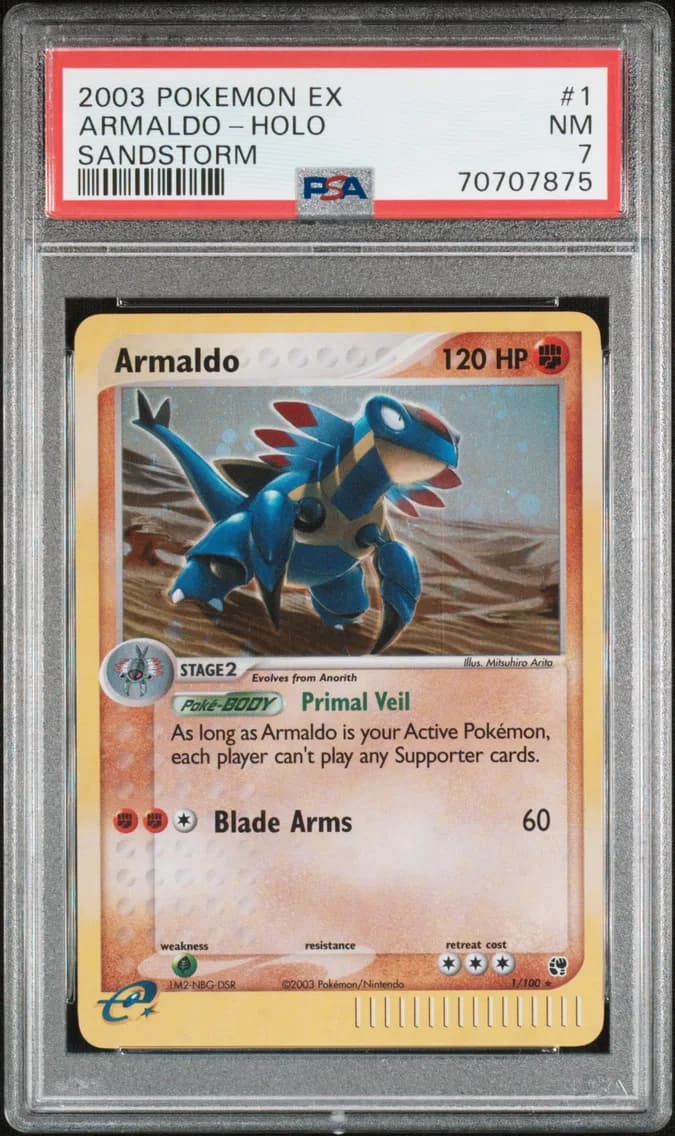 Armaldo-Holo, EX Sandstorm, PSA 7