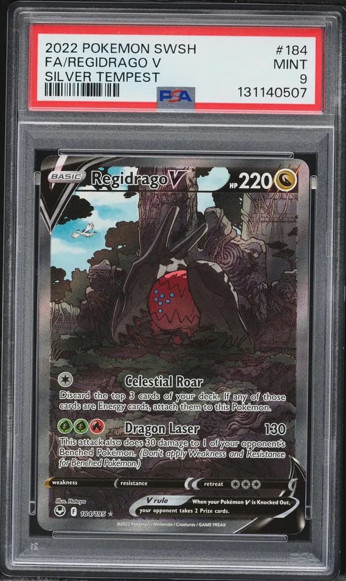 Regidrago V, Sword & Shield Silver Tempest, PSA 9