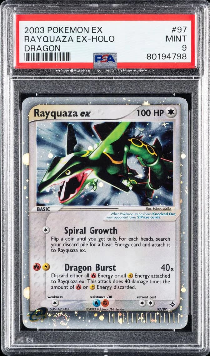 Rayquaza EX-Holo, EX Dragon, PSA 9