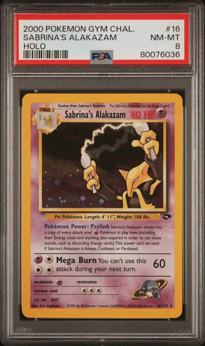 Sabrina's Alakazam, Gym Challenge, PSA 8