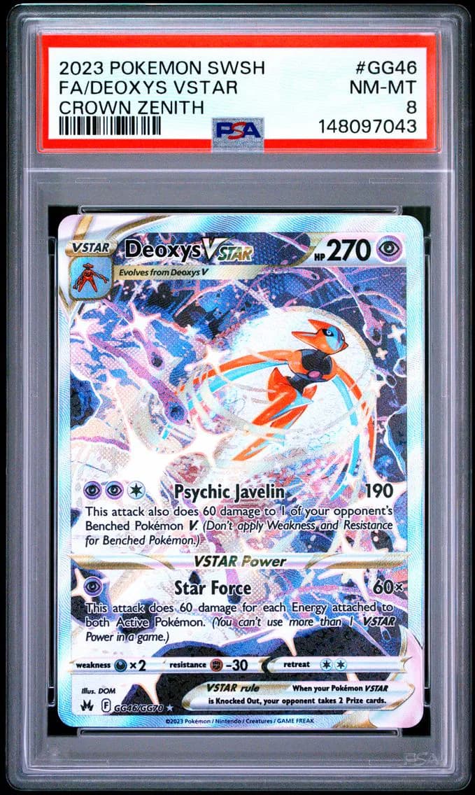 Deoxys VSTAR, Sword and Shield Crown Zenith, PSA 8